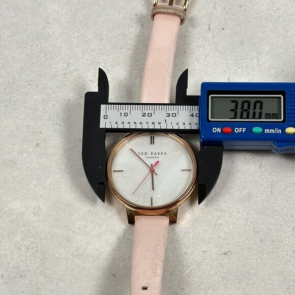 Ted Baker Watch 38mm Bow MOP Dial Kate Rose Gold Tone Pink Band New Battery - Picture 10 of 11